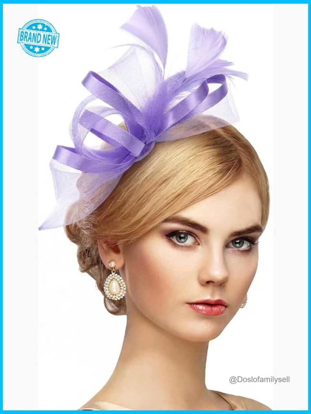 Elegant Fascinator Hat Derby Feather Mesh Clip On Headband Church Tea Party